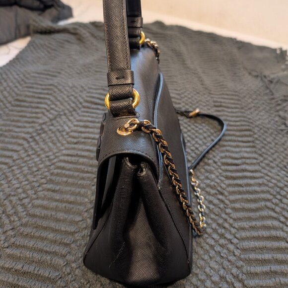 Authentic Ferragamo Carrie Bow Black Satchel Bag Crossbody‎ Calfskin Leather - Picture 4 of 11